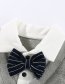 Fashion Grey Bow-knot Striped Lapel Baby Jumpsuit