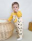 Fashion Apricot Printed Banana Stripe Baby Jumpsuit