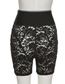 Fashion Black Lace Panel Print High-waist Shorts