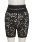 Fashion Black Lace Panel Print High-waist Shorts