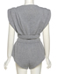 Fashion Grey Zip Cardigan Top Straight Shorts Set