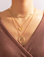 Fashion Gold Color Love Moon Multilayer Necklace