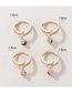Fashion Gold Color Snake-shaped Alloy Ring Set With Colored Diamonds