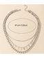Fashion Silver Color Geometric Tassel Disc Thick Chain 3-layer Necklace