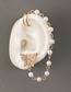 Fashion Gold Color Diamond-studded Butterfly U-shaped Pearl Stud Earrings