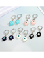 Fashion Light Blue Eyes On White Alloy Palm Eyes And Earrings