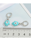 Fashion Light Blue Eyes On White Alloy Palm Eyes And Earrings