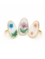 Fashion Purple Gold Color-plated Oil Drop Flower Ring