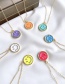 Fashion Yellow Copper Inlaid Zircon Drip Oil Smiley Face Necklace