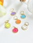 Fashion White Copper Inlaid Zircon Earrings With Smiley Face