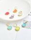 Fashion Blue Copper Inlaid Zircon Earrings With Smiley Face