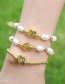 Fashion Gold Color Copper Beaded Round Smiley Face Bracelet