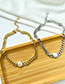 Fashion Silver Alloy Chain Square Pearl Necklace