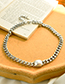 Fashion Silver Alloy Chain Square Pearl Necklace