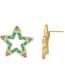 Fashion Style 4 Copper Plated 18k Gold Color Drop Oil Five-pointed Star Stud Earrings