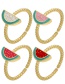 Fashion Pink Dripping Watermelon Thread Ring