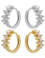 Fashion White Gold Color Irregular Round Earrings With Micro-inlaid Zirconium