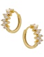 Fashion White Gold Color Irregular Round Earrings With Micro-inlaid Zirconium