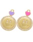 Fashion Rose Red Dripping Love Micro Diamond Smile Face Accessories