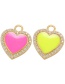 Fashion Yellow Micro-inlaid Zirconium Drop Oil Love Diy Love Accessories