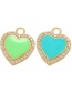 Fashion Blue-green Micro-inlaid Zirconium Oil Drop Oil Love Diy Love Accessories