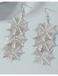 Fashion Silver Color Halloween Hollow Spider Web Earrings