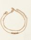 Fashion Gold Coloren Geometric Chain Leaf U-shaped Bracelet Set