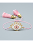 Fashion Pink-3 Mi Beads Eyes Braided Lips Bracelet