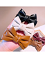 Fashion Ginger Pu Leather Bow Hairpin