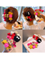 Fashion Red Bow + Black Eyes Contrasting Color Cashmere Ball Eyes Bow Hair Scratch