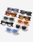 Fashion Blue Tea Slices In White Frame Cat Eye Large Frame Rice Nail Sunglasses