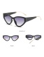 Fashion Gray Frame Double Gray Piece Cat-eye Wide-leg Sunglasses
