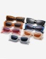 Fashion Jelly Tea Box Gray Piece Square-frame Wide-leg Sunglasses