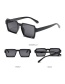 Fashion Black Framed Light Tea Slices Small Frame Rectangular Sunglasses