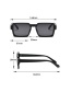 Fashion Black Frame All Gray Film Small Frame Rectangular Sunglasses