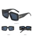 Fashion Black Frame All Gray Film Square Frame Metal Sunglasses