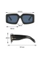 Fashion Gray Striped Gray Flakes Square Frame Metal Sunglasses