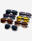 Fashion Leopard frame tea slices Round Double Beam Big Frame Sunglasses