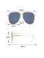 Fashion Double Tea Slices In Gold Color Frame Large Frame Frog Mirror Curved-leg Sunglasses