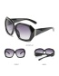 Fashion Beige Framed Double Tea Slices Metal Polygonal Trim Sunglasses