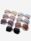 Fashion Gold Coloren Frame Light Tea Slices Rimless Rimless Sunglasses