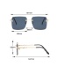 Fashion Gold Color Frame Gray Powder Tablets Rimless Rimless Sunglasses
