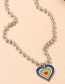 Fashion Silver Color Alloy Drop Oil Love Color Matching Necklace