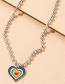 Fashion Silver Color Alloy Drop Oil Love Color Matching Necklace