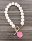 Fashion Rose Red Alloy Dripping Smiley Face Pearl Bracelet