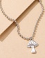 Fashion Silver Color Alloy Mushroom Round Bead Chain Necklace