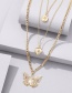 Fashion Orange Alloy Butterfly Multilayer Necklace