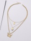 Fashion Orange Alloy Butterfly Multilayer Necklace
