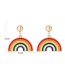 Fashion Color Alloy Oil Drop Rainbow Earrings