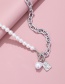 Fashion Silver Color Alloy Pearl Stitching Necklace